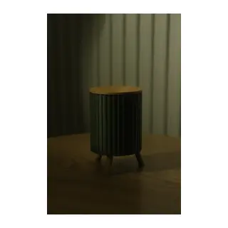 3D Baskı Ayaklı Küllük Fitilli Gövde Ahşap Görünümlü Delikli Kapaklı Retro Dekoratif Sigara Küllüğü