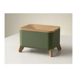 3D Baskı Ayaklı Dikdörtgen Küllük Ahşap Görünümlü Kapaklı Retro Dekoratif Sigara Küllüğü