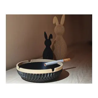 3D Baskı İki Renkli Yuvarlak Küllük Baklava Dokulu Geniş Dekoratif Kül Tablası Masaüstü ve Balkon
