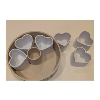 3D Baskı Kalp Bölmeli Döner Atıştırmalık Sunum Tepsisi Ortası Sos Kâseli 6 Bölmeli Çerezlik Lazy Susan