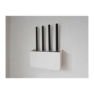 3D Baskı Duvar Tipi Wifi Modem Saklama Rafı Router Gizleme Askısı Kablo Çıkışlı Beyaz Modem Tutucu 23x13 cm