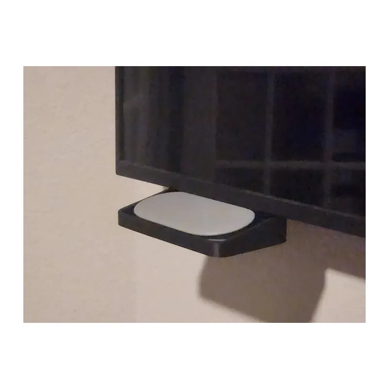 3D Baskı TV Altı Medya Oynatıcı Rafı Ayak Deliğine Monte Küçük Cihaz Standı Modem ve Streamer Rafı Siyah