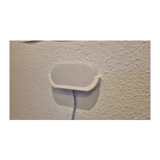 3D Baskı Duvar Montajlı Yatay Medya Oynatıcı Tutucu Kablo Çıkışlı Duvar Askısı Oval Cihaz Standı - Krem