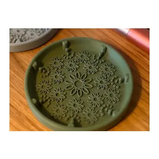 3D Baskı Makyaj Fırçası Temizleme Matı Dokulu Silikon Alternatifi Fırça Temizleyici Palet - Yeşil