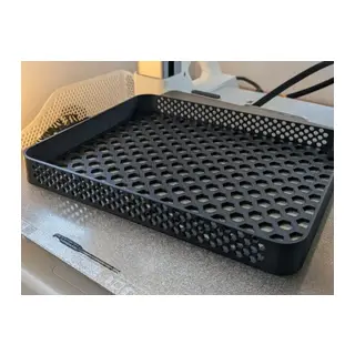 3D Baskı Petek Delikli Mutfak Tepsisi Yağdanlık ve Sıvı Sabun Altlığı Süzdürmeli Damlalık Tepsisi Siyah
