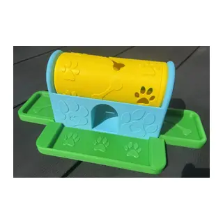 3D Baskı Köpek Ödül Mamalı Zeka Oyuncağı Döner Silindirli Ödül Dağıtıcı Sarı Mavi Yeşil