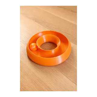 3D Baskı Toplu Halka Kedi Oyuncağı İçinde Serbest Top Etkileşimli Kedi Parkuru Turuncu
