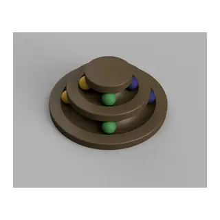 3D Baskı Üç Katlı Toplu Kedi Oyun Kulesi Etkileşimli Kedi Oyuncağı Renkli Toplu Parkur Kahverengi