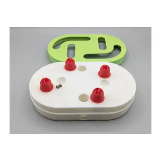 3D Baskı Çok Seviyeli Köpek Zeka Bulmacası Ödül Mama Oyuncağı Yavaş Yeme Aktivite Oyuncağı Yeşil Beyaz