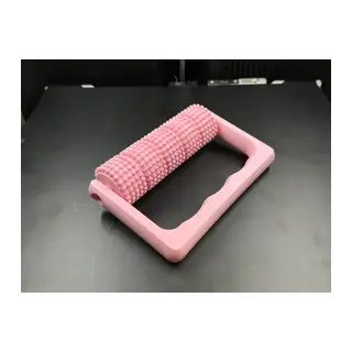3D Baskı Tutamaklı Masaj Rulosu Bacak Ayak ve Sırt Masaj Aleti Dikenli Yüzeyli El Masaj Rulosu Pembe