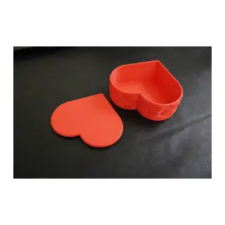 3D Baskı Kalp Şeklinde Kapaklı Hediye Kutusu Çikolata ve Şeker Kutusu Sevgililer Günü Kırmızı
