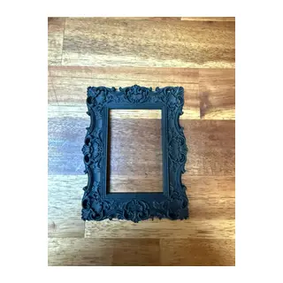 3D Baskı Barok Desenli Duvar Çerçevesi Süslü Kabartmalı Vintage Tablo Çerçevesi Mat Siyah