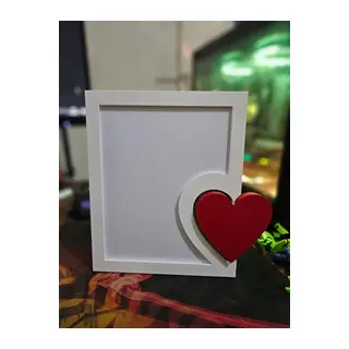 3D Baskı Kalp Detaylı Fotoğraf Çerçevesi Masaüstü Romantik Çift Fotoğraf Çerçevesi Beyaz Kırmızı