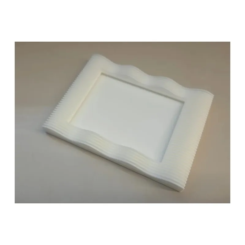 3D Baskı Dalgalı Çizgili Mini Fotoğraf Çerçevesi Masaüstü ve Buzdolabı Magnetli Çerçeve Beyaz