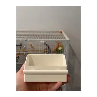 3D Baskı Kuş Kafesi Banyo ve Yemlik Kabı Geniş Kuş Kafesi Su Kabı Kanarya Muhabbet Kuşu Kabı Beyaz