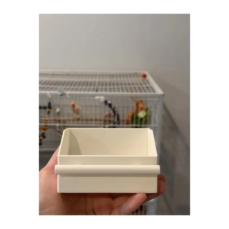 3D Baskı Kuş Kafesi Banyo ve Yemlik Kabı Geniş Kuş Kafesi Su Kabı Kanarya Muhabbet Kuşu Kabı Beyaz