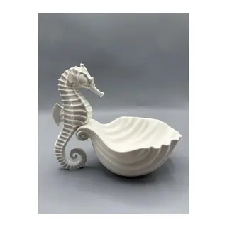 3D Baskı Denizatı Figürlü Deniz Kabuğu Takı Tabağı Dekoratif Yüzük Tepsisi Kabuk Biblo Beyaz