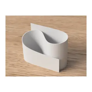 3D Baskı Kavisli Diş Fırçası ve Küçük Eşya Tutucu Masa ve Banyo Organizeri Modern Minimal Düzenleyici - Beyaz