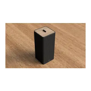 3D Baskı Ahşap Kapaklı Tuvalet Organizeri Kadın Bağı ve Islak Mendil Saklama Kutusu Çizgili Siyah