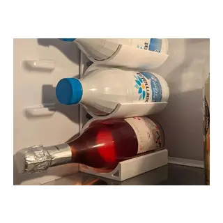 3D Baskı Buzdolabı Şişe Tutucu Dikey Şişe Düzenleyici Raf İçi Şişe Standı Gri
