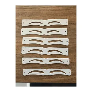 3D Baskı Kaş Şekillendirme Şablonu 6'lı Set Kaş Kalıbı Kaş Kavisi Şablonları Beyaz