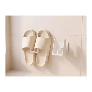 3D Baskı Duvara Monte Banyo Terlik Askısı Minimalist Terlik Rafı Delmeden Yapıştırmalı Beyaz