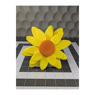 3D Baskı Ayçiçeği Yaprak Döndürücü Fidget Çiçek Stres Oyuncağı Masaüstü Fidget Sarı