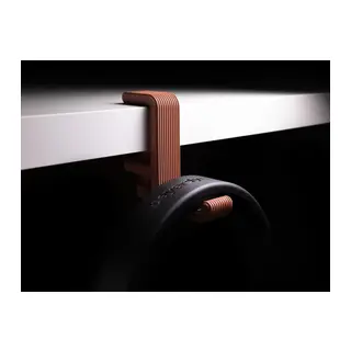 3D Baskı Masa Kenarı Kulaklık Askısı Çizgili Kulaklık Tutucu Sıkıştırmalı Kulaklık Askısı 10-40 mm - Bakır