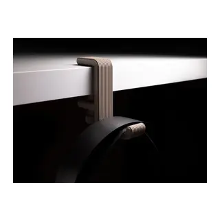 3D Baskı Masa Kenarı Kulaklık Askısı Çizgili Kulaklık Tutucu Sıkıştırmalı Kulaklık Askısı 10-40 mm Masa - Gri