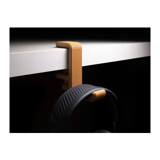 3D Baskı Masa Kenarı Kulaklık Askısı Çizgili Kulaklık Tutucu Sıkıştırmalı Kulaklık Askısı 10-40 mm - Turuncu