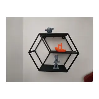 3D Baskı Küp Formlu Dekoratif Duvar Rafı Modern Duvara Monte Küp Raf