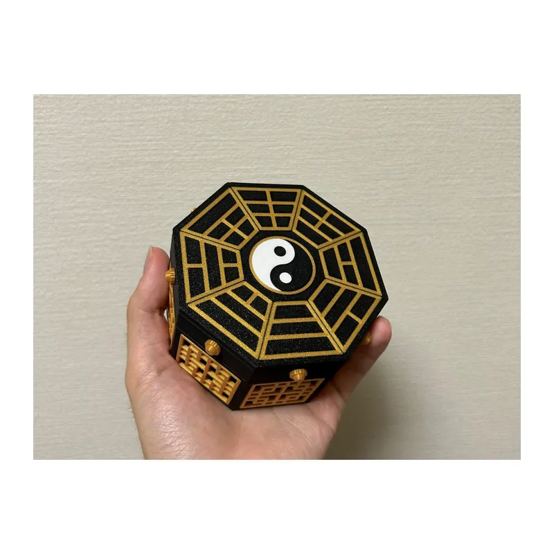3D Baskı Oryantal Bagua Fener Tealight Mumluk Çok Parçalı Dekoratif Mum Feneri