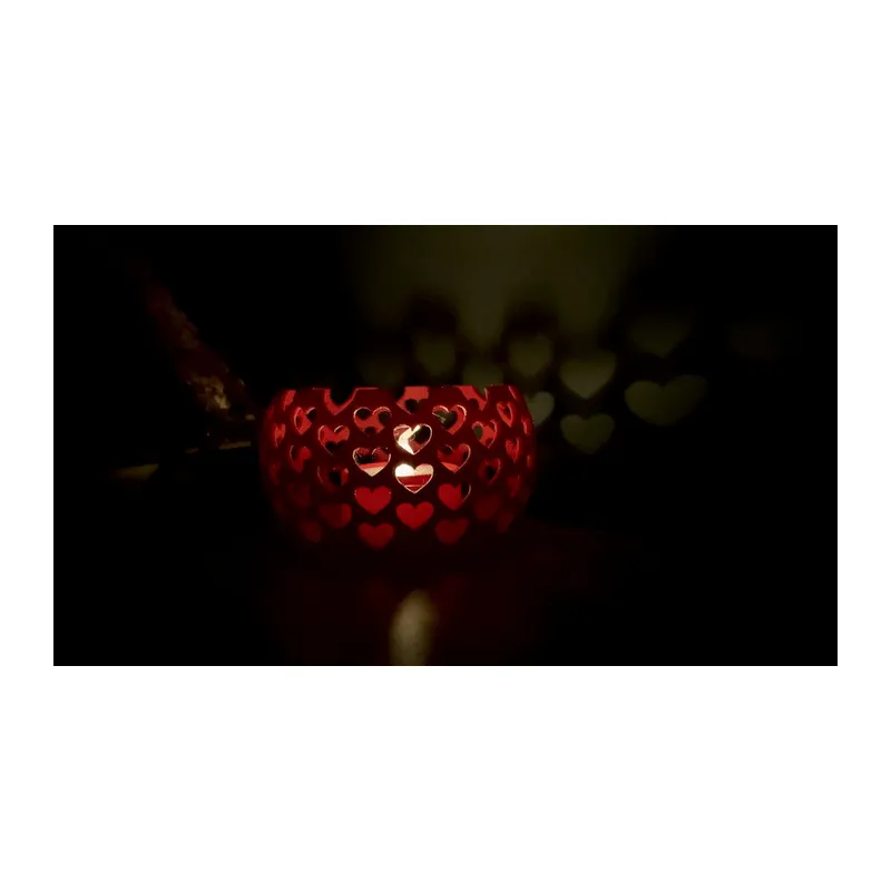 Kalp Işık Yansımalı Tealight Mumluk Romantik Dekoratif Mum Tutucu