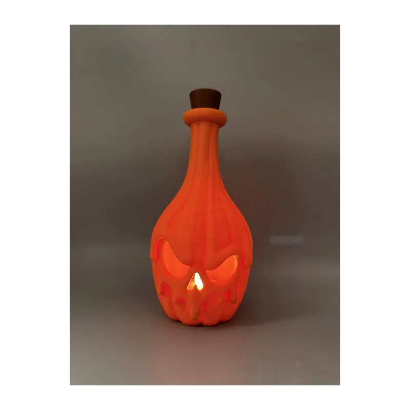 3D Baskı Balkabağı Şişe Süsü Cadılar Bayramı Dekoratif Şişe Kapağı