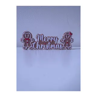 3D Baskı Zencefilli Kurabiye Merry Christmas Yazılı Yılbaşı Dekoratif Süs