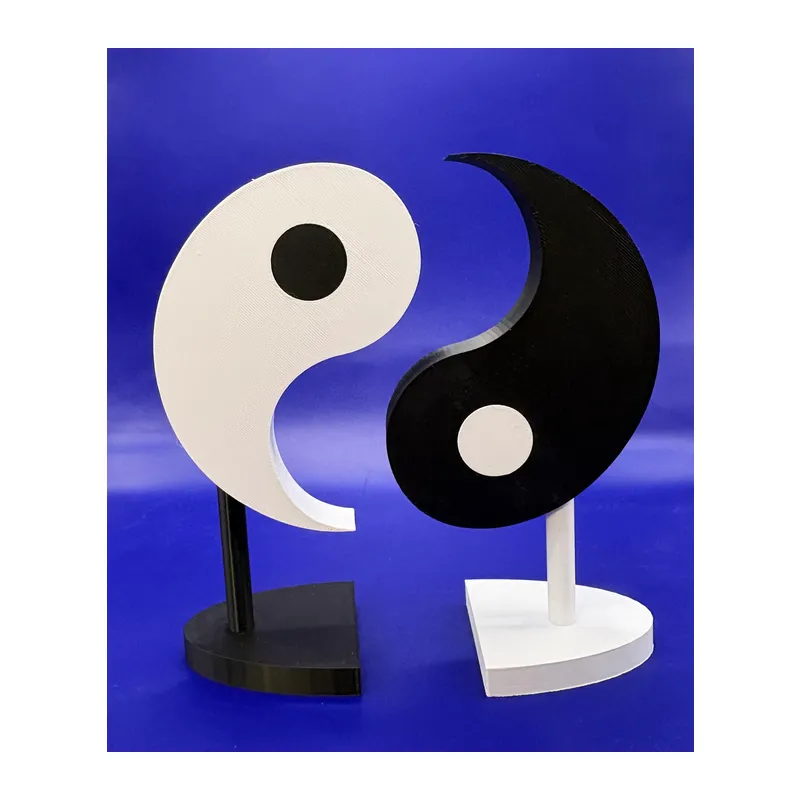 Yin Yang Dekoratif Obje Denge Temalı İki Parçalı Masa ve Raf Süsü