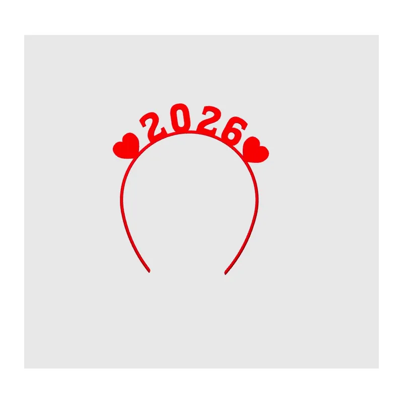 3D Baskı 2026 Yeni Yıl Saç Bandı Yılbaşı Parti Aksesuarı Taç Bandı (2027 Yapılabilir)