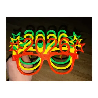 3D Baskı 2026 Happy New Year Parti Gözlüğü Yılbaşı Eğlence Gözlüğü (2027 Yapılabilir)