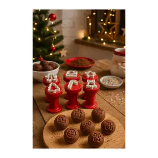 3D Baskı 6'lı Noel Temalı Tatlı Damgası Seti Kurabiye Mühürü Mutfak Aksesuarı
