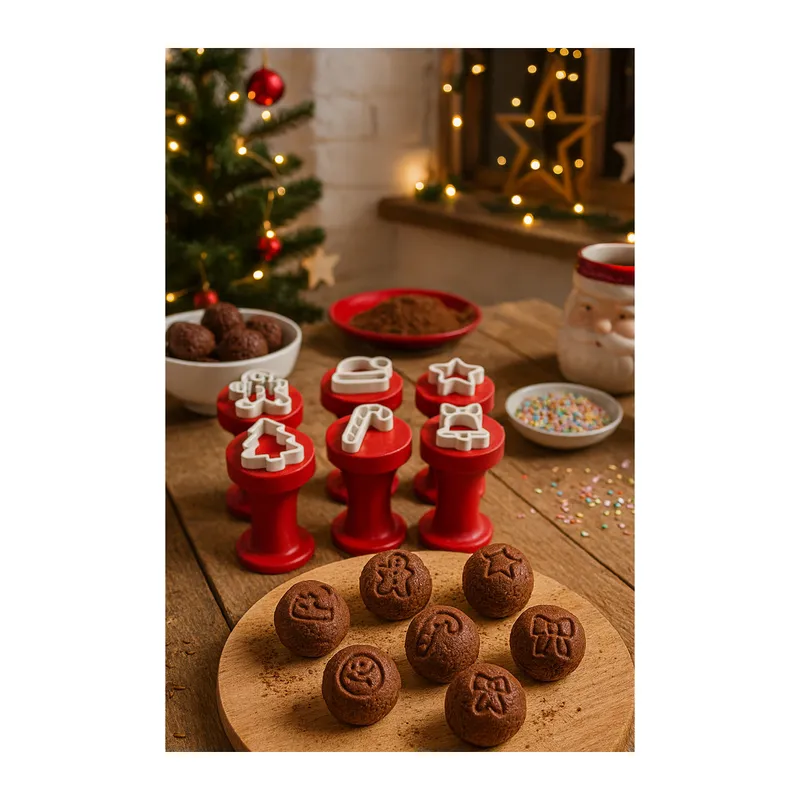 3D Baskı 6'lı Noel Temalı Tatlı Damgası Seti Kurabiye Mühürü Mutfak Aksesuarı