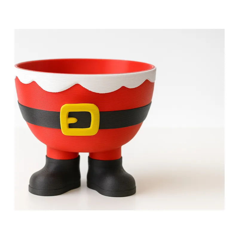 3D Baskı Noel Baba Pantolonu Formlu Kurabiye Kasesi Yılbaşı Dekoratif Sunum Kasesi