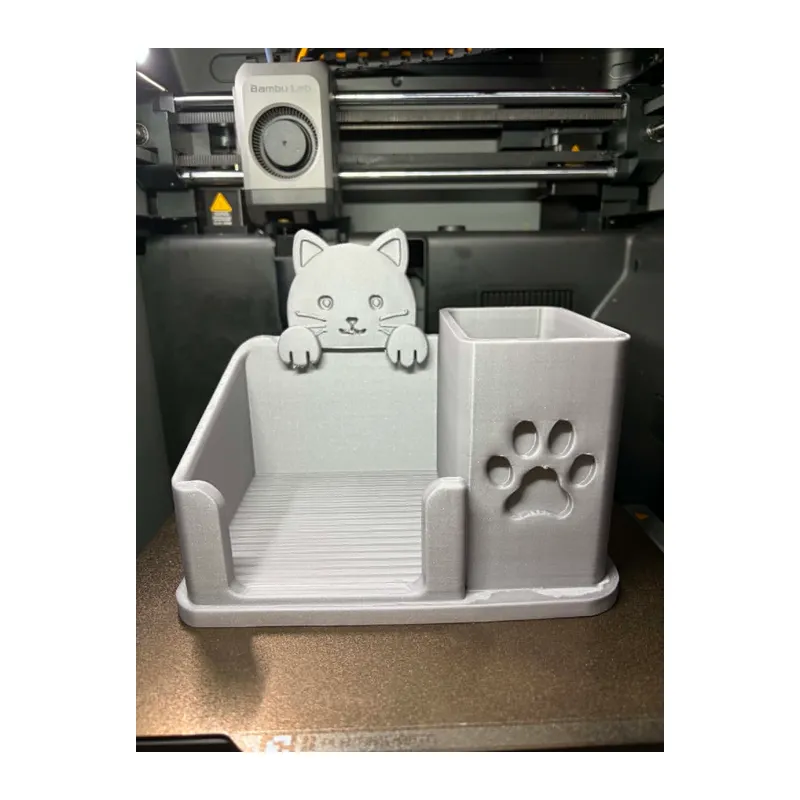 3D Baskı Sevimli Kedi Figürlü Masaüstü Organizer Kalemlik ve Düzenleyici