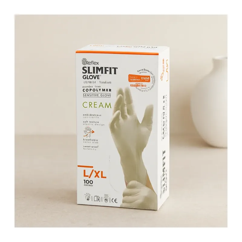 Pudrasız Nitril Muayene Eldiveni L-XL 100'lü (Krem)