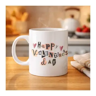 Happy Valentine’s Day Porselen Kupa – Model 1 Sevgililer Günü Hediyesi