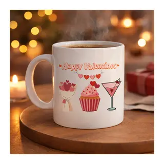 Happy Valentines Kupa – Model 6 Sevgililer Günü Özel Tasarım Porselen Kupa