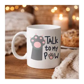 Talk To My Paw – Sevimli Kedi Patili Porselen Kupa MODEL 57