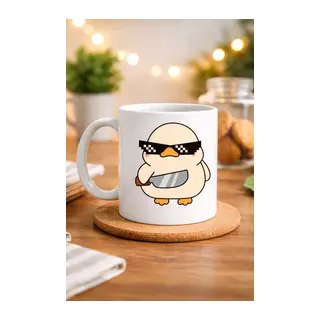 “Deal With It” Havalı Ördek Tasarımlı Porselen Kupa MODEL 80 – Eğlenceli, Mizahi & Hediyelik Kahve Kupası