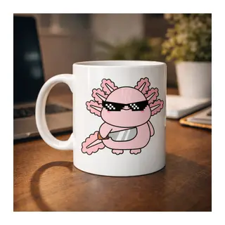 Cool Axolotl Tasarımlı Porselen Kupa MODEL 83 – Eğlenceli, Sevimli ve Enerji Dolu Kahve Kupası