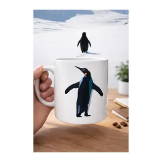 Nihilist Penguen Tasarımlı Porselen Kupa MODEL 159 – Sürüden Ayrılanlara Özel Minimalist Kahve Kupası – Özgün Tasarım Hediyelik Kupa