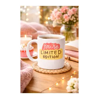 You’re Limited Edition "SEN EŞSİZSİN" Yazılı Porselen Kupa MODEL 152 – Motivasyon Temalı, Özel Tasarım Kahve & Çay Kupası
